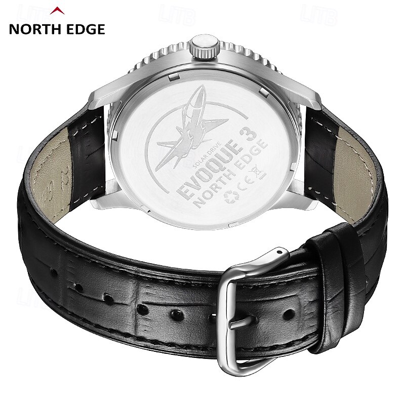 NORTH EDGE Men Quartz Watch Minimalist Fashion Casual Business Luminous Waterproof Genuine Leather Watch2