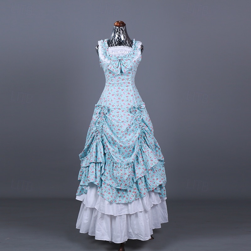 Rococo Victorian Ball Gown Floor Length Dress Fancy Dress Women's Carnival New Year Masquerade Vacation Dailywear Evening Party Adults' Dress Spring & Summer