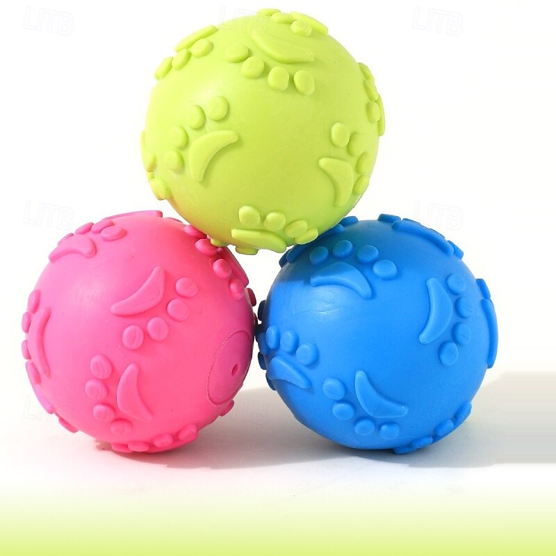 Ball Chew Toy Ball Launchers Interactive Toy Squeak Toy with Pet Friendly Pet Exercise Releasing Pressure Pet Training Teething Rope Toy for Dog Indoor Outdoor Pet Play