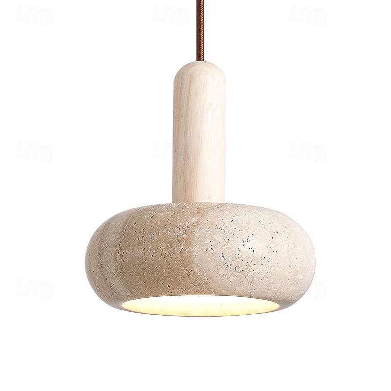 Modern Nordic Natural Stone Kitchen Pendant Light Hanging Lamp Vintage Wood Chandelier 110-240V3