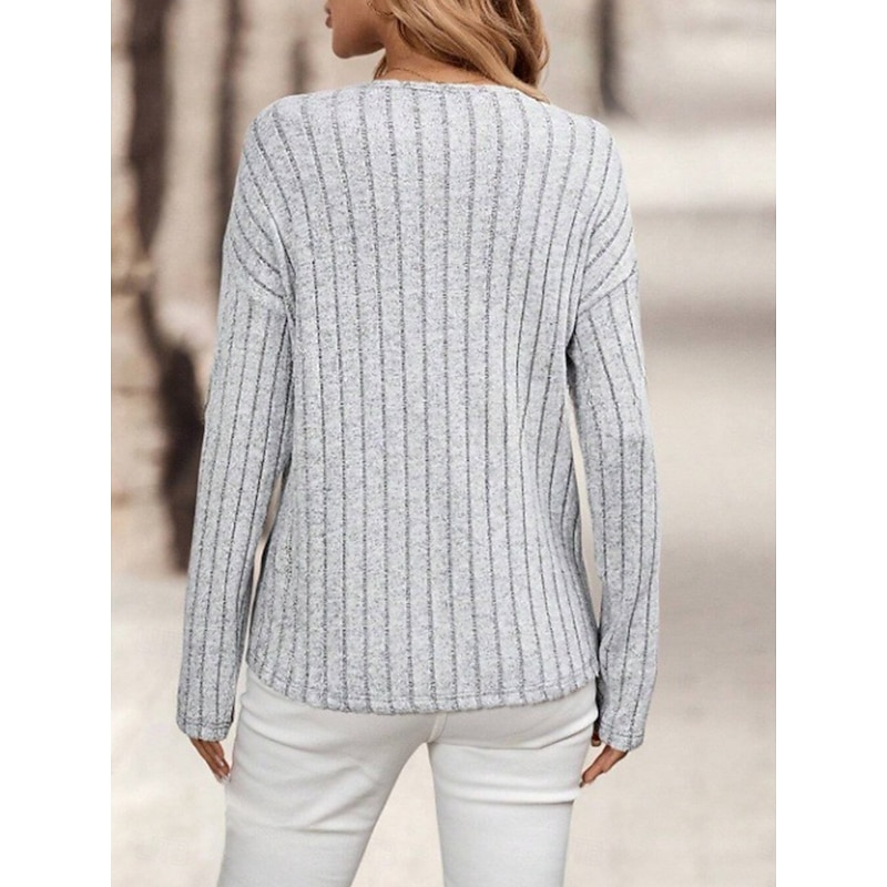 Women's Elegant Lace Tops Eyelet Blouse Casual Solid Color Regular Tops Long Sleeve V Neck Lace Regular Fit Daily Gray Romantic Petite Tops Summer Holiday Wear Semi Formal Blouses2