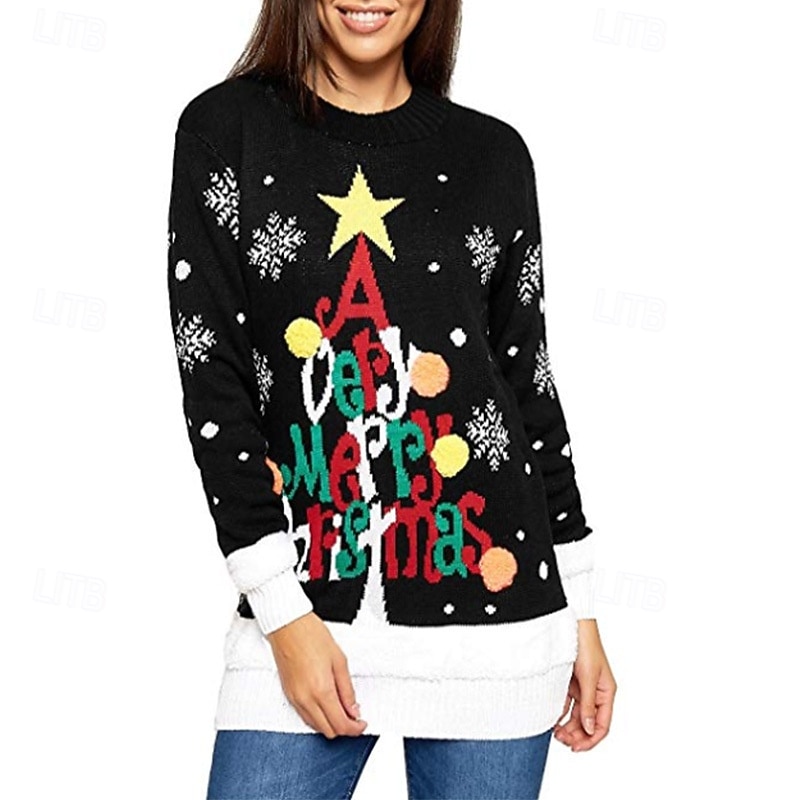 Christmas Trees Merry Christmas Ugly Christmas Sweater Pullover Jumper Women's Christmas Novelty Funny Adults Christmas New Year Christmas Eve Christmas Party Top