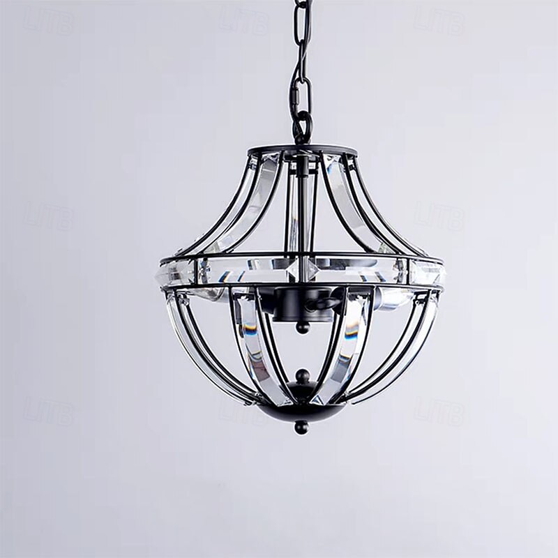 Antique Pendant Light Gold Brass with Cut Crystal Glass Chandelier Ceiling Hanging Pendant Lighting Fixtures 110-240V4