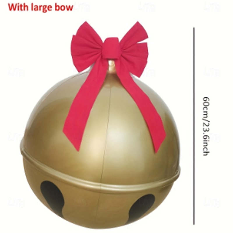 60cm Outdoor Christmas Inflatable Ball with Light, PVC Holiday Huge Large Christmas Ornaments Outdoor for Tree & Yard Decoration2