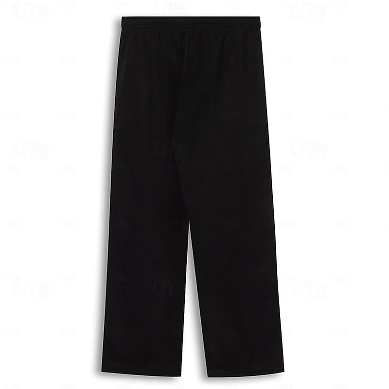 Men's Lion Joggers Fleece Sweatpants Drawstring Elastic Waist Casual Outdoor Street Dailywear Pocket Straight Leg Trousers Thermal Winter 3D Print Black2