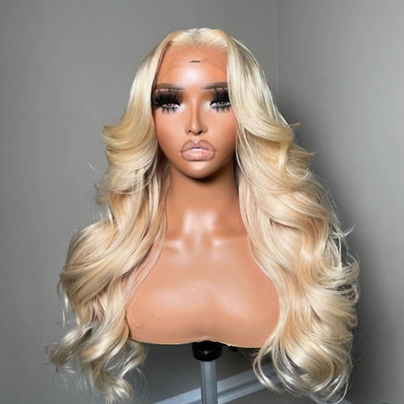 Unprocessed Virgin Hair 5x5 Closure Wig Free Part Brazilian Hair Wavy Blonde Wig 130% 150% Density Smooth 100% Virgin For Women Long Human Hair Lace Wig4