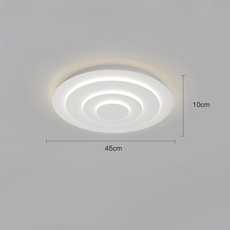 White Round Ripple Design Ceiling Light Style LED Ceiling Lamp 45/60/78cm 36W3
