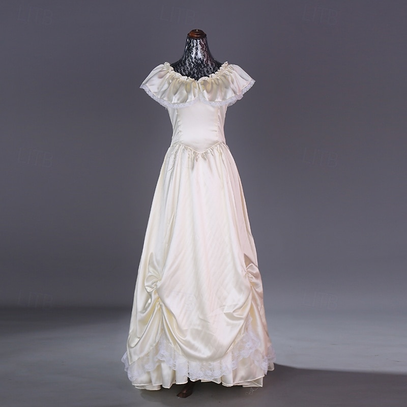 Rococo Victorian Ball Gown Floor Length Dress Ball Gown Fancy Dress Women's Halloween Carnival Masquerade Performance Prom Carnival of Venice Adults' Dress