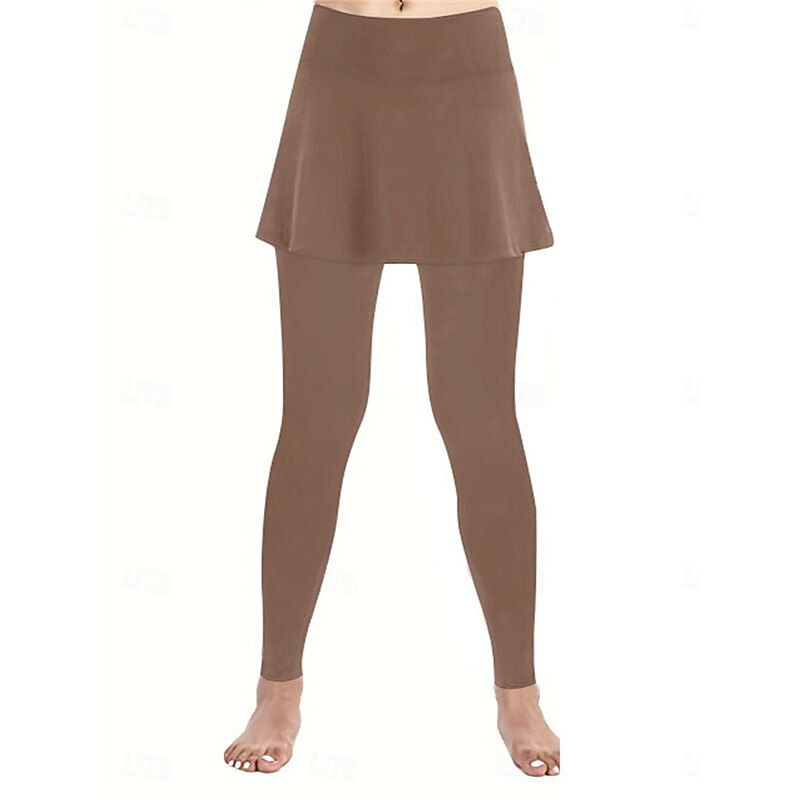 Women's Chinos Skort Cozy Leggings Casual / Sporty Full Length High Waist Plain High Cut Comfy Soft Comfortable Micro-elastic Gym Black Wine Khaki Gray Spring & Fall Regular Fit 6