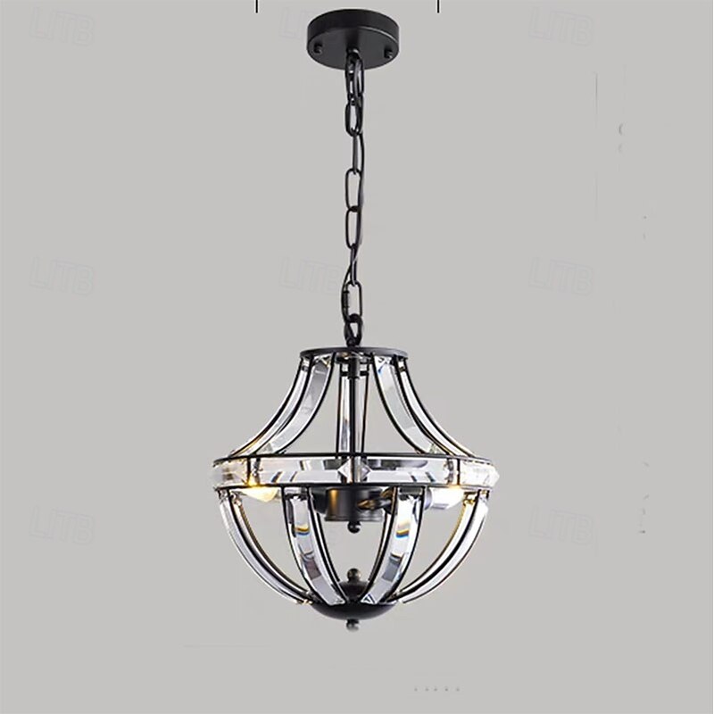 Antique Pendant Light Gold Brass with Cut Crystal Glass Chandelier Ceiling Hanging Pendant Lighting Fixtures 110-240V2