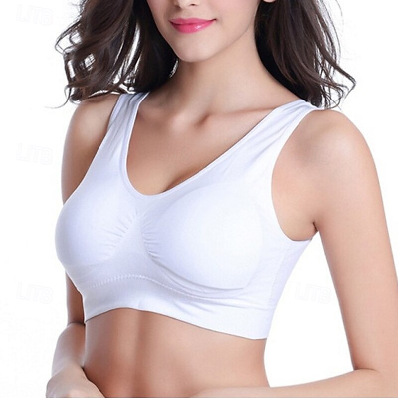 Women's Light Support Sports Bra Running Bra Open Back Bra Top Padded Fitness Leisure Sports Running Breathable Lightweight Soft Dark Pink Watermelon Red Black Solid Colored4