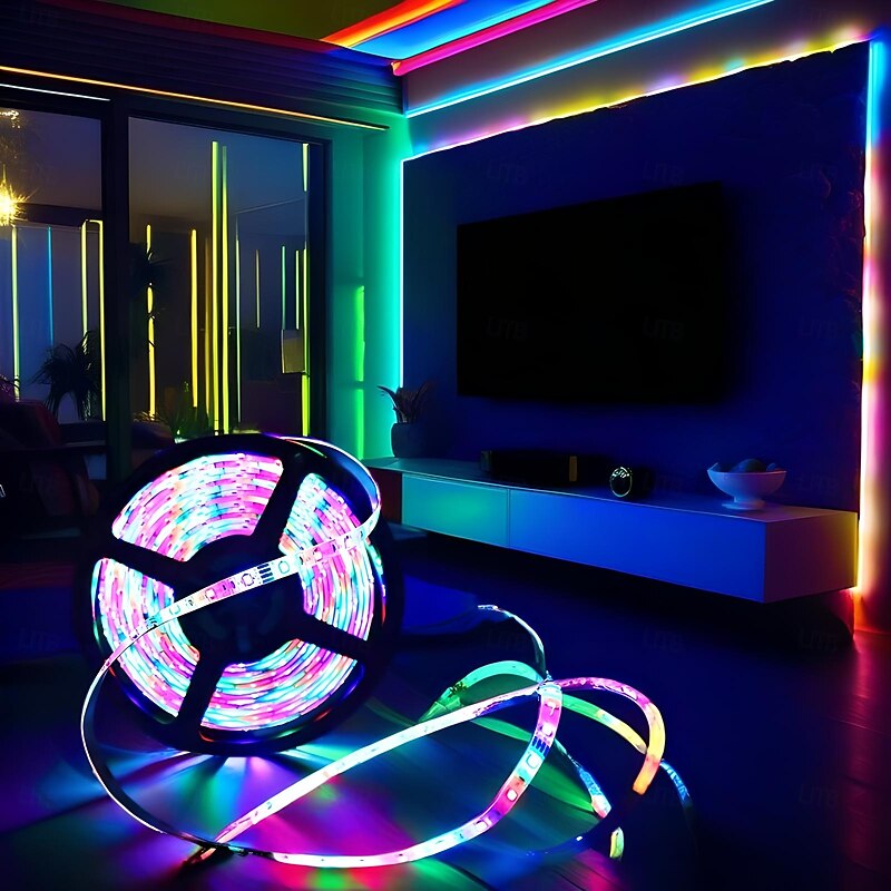 LED Strip Lights 20M Bluetooth DIY Color Changing 2835 RGB Kit with Hidden Controller and Remote – Easy Installation 5M 10M 15M for TV Backlight, Room and Bedroom Decor4