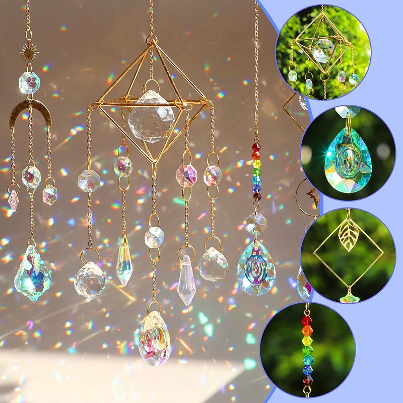 DIY Suncatchers 400 pcs Sun Catchers Making Supplies Kit Art and Crafts for Adults Prism Hanging Decorative Suncatcher with Crystals Rainbow Maker for Christmas Gifts Indoor Windows Office Home Deco4
