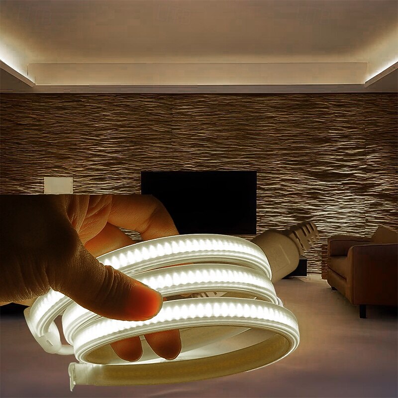 COB LED Strip Light 288 LEDs/m, RA 90 High Brightness Strip Light, 3000K/4000K/6000K Flexible LED Tape for Bedroom, Kitchen, Home Decor-220V EU Plug2