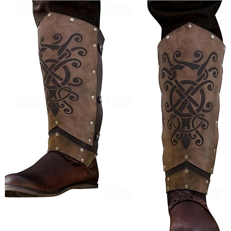 Retro Vintage Medieval Leg Brace Boot Covers Leg Guards Fancy Dress Men's Unisex Viking Masquerade Performance Party Stage Adults' Legguards - Main Image