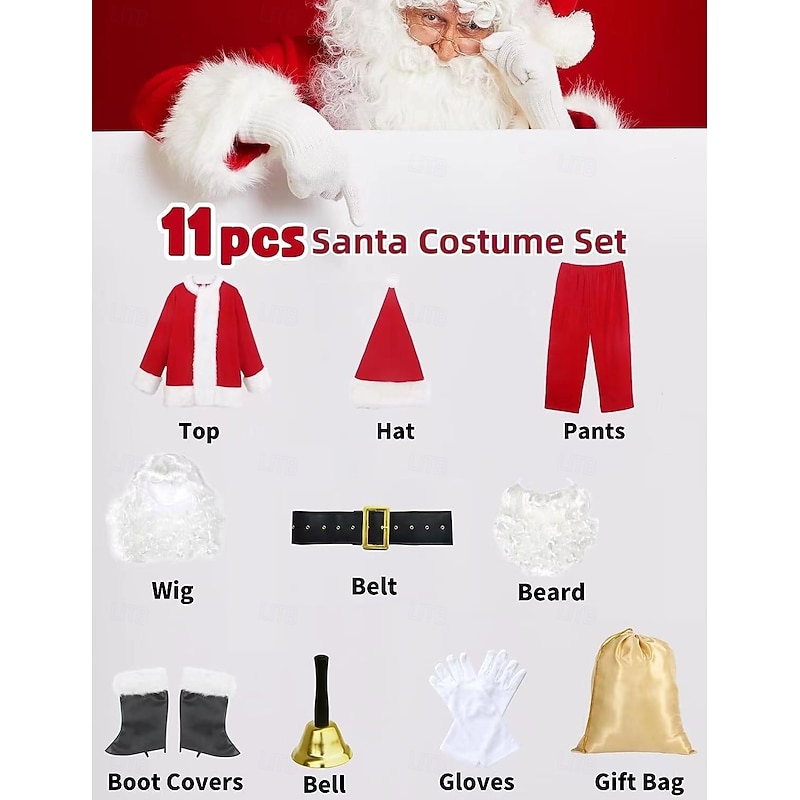 Santa Claus Santa Suits Santa Beard Santa Hat Men's Adults' Christmas New Year Christmas Eve Party & Evening3