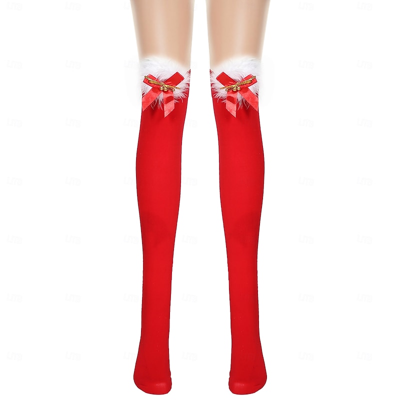 Santa Claus Elf Socks / Long Stockings Women's Christmas Adults Christmas New Year Christmas Eve Christmas New Year Eve Socks
