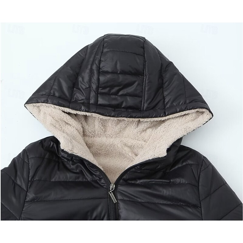 Womens Hoodie Jacket Fleece Lapel short cotton-padded jacket3
