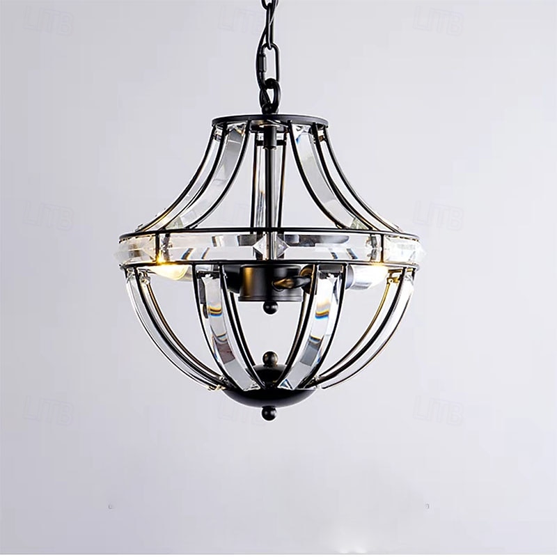 Antique Pendant Light Gold Brass with Cut Crystal Glass Chandelier Ceiling Hanging Pendant Lighting Fixtures 110-240V3
