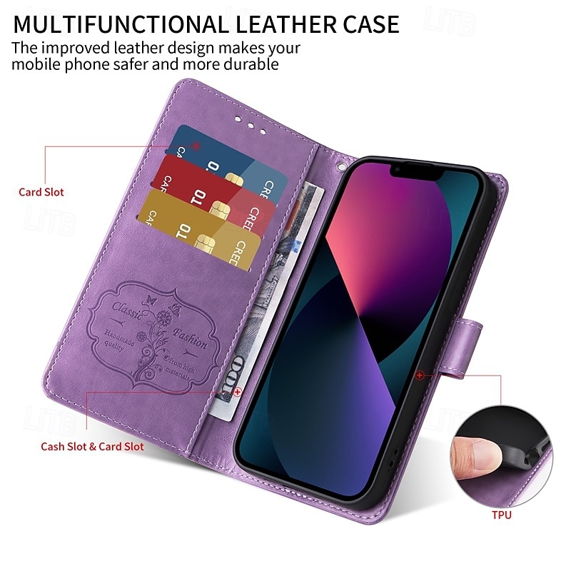 Phone Case For iPhone 17 Pro Max 17 Air 16 15 14 Pro Max Plus 13 12 11 Pro Max Mini Flip Cover with Stand Holder with Wrist Strap Card Slot Retro TPU PU Leather3