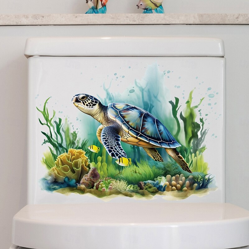 Cartoon Animal Turtle Wall Decal For Toilet Seat Cover, Home Decoration4