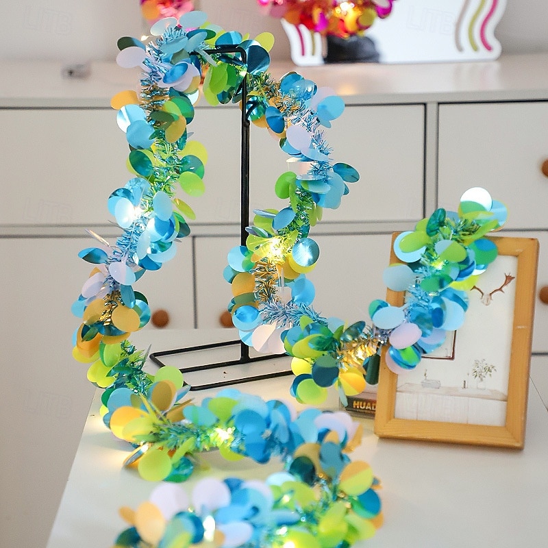 Christmas LED Ribbon Fairy String Lights Battery Powered 2m 20LEDs 30m 30LEDs 5m 50LEDs Wreath Lights Christmas Wedding Party Home Tree Birthday Scene Decoration4