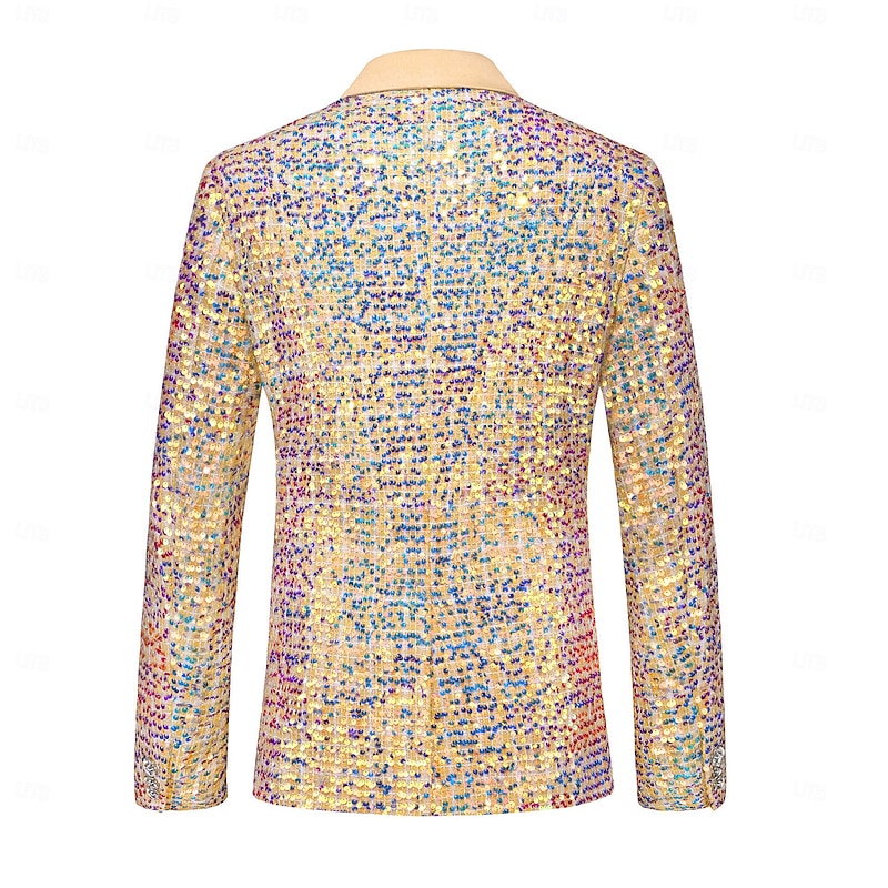 Disco 1980s Pants Outfits Suits & Blazers Disco Sequins Solid Color Fancy Dress Men's Carnival Costume Masquerade Performance Party Club Adults' Coat Pants3