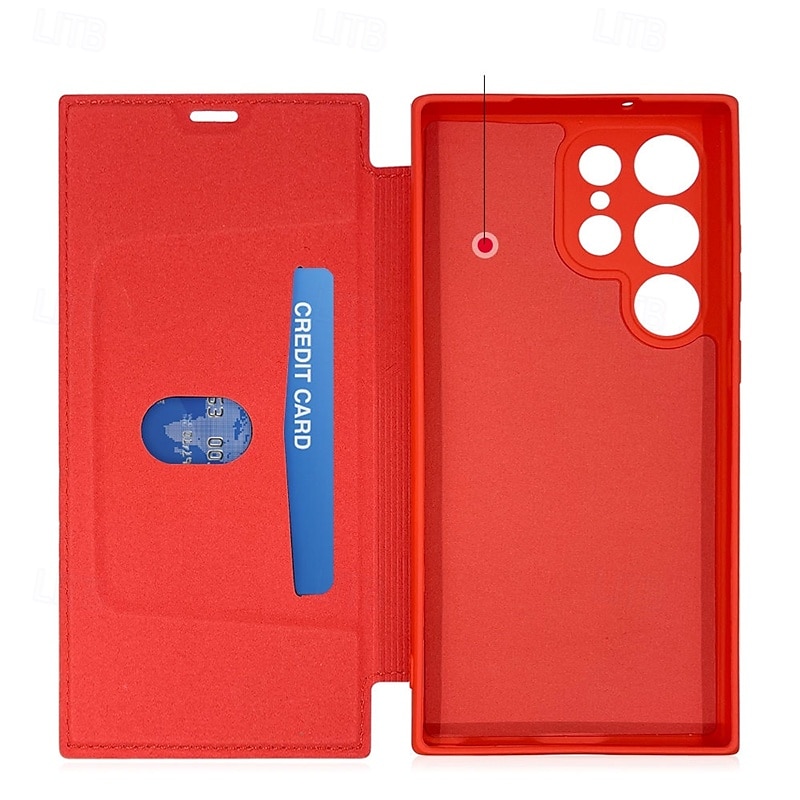 Phone Case For S25 S24 S23 Ultra Plus S22 Plus  Ultra Back Cover with Stand Holder Card Slot Shockproof Retro TPU PU Leather2