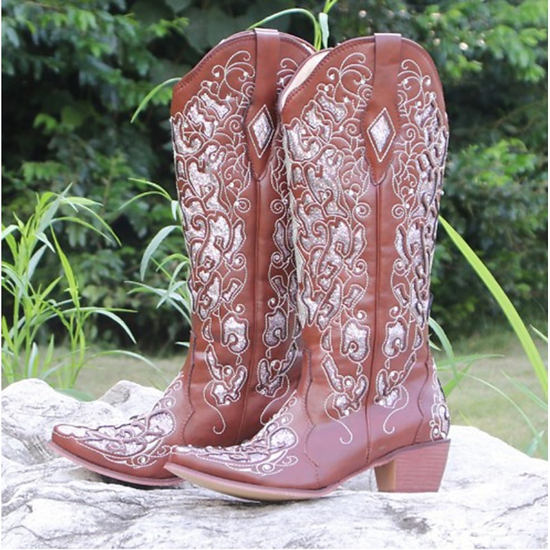 Retro Vintage Hippie 1970s Shoes Western Boot Hippie West Cowboy Fancy Dress Women's Carnival Masquerade Vacation Party / Evening Daily Wear Adults' Shoes