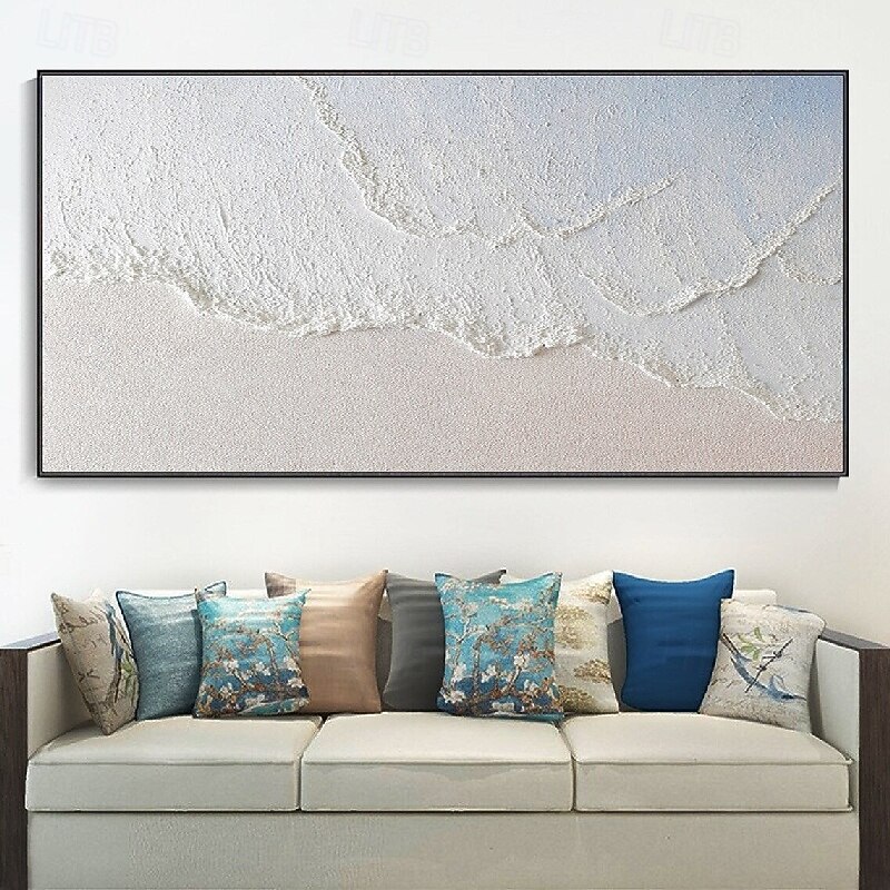 Oil painting handmade White beach Painting handmade Seascape Art Impasto Oil Painting on Canvas handmade board wave oil painting beach oil painting Hand Painted Artwork landscape oil paintings4