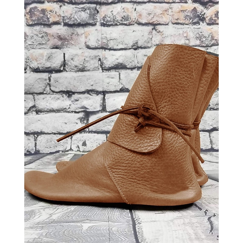 Retro Vintage Medieval Renaissance Shoes Flat Jazz Boots Fancy Dress Men's Women's Celtic Pirate Fantasy Carnival Party Casual LARP Adults' Shoes4
