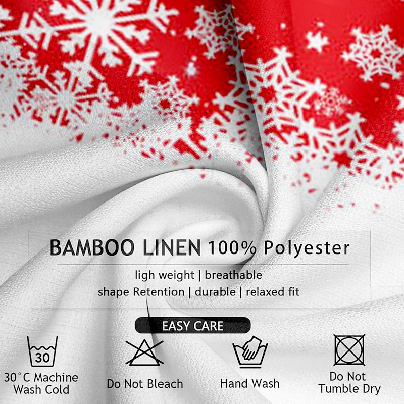 Christmas Men's Snowflake Christmas Scene Shirt Dress Shirt Button Up Shirt Long Sleeve Casual Vacation Party Evening Wear Daily Summer Spring &  Fall Grandad Collar Band Collar 3D Print Red Blue3