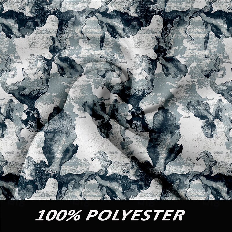 Men's Ink Painting Winter Coat Fleece Jacket Overcoat Thermal Comfortable Artistic Casual Outdoor Party Evening Wear Daily Wear 3D Print Buttons Front Pocket Winter Turndown Long Sleeve Blue3