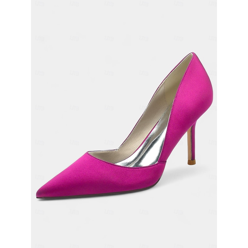 Women's Satin Pointed-Toe Stiletto Heels - Elegant High Heels for Evening Events, Parties, and Weddings3