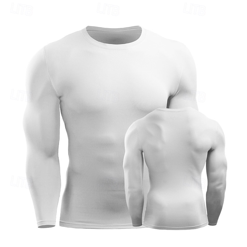 Men's Running T-Shirt Long Sleeve Tee Tshirt Casual Athleisure Fall Solid Colored Quick Dry Breathable Gym Workout Walking Jogging Sportswear Activewear Fluorescence+Green Black White