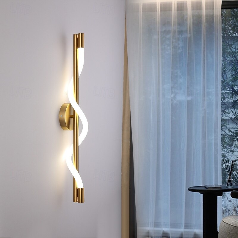 Curved Tube Wall Sconces Bathroom Vanity Light Fixtures Luminous Wall Lights Bedroom Bedside Decor Wall Light 85-265V 15W2