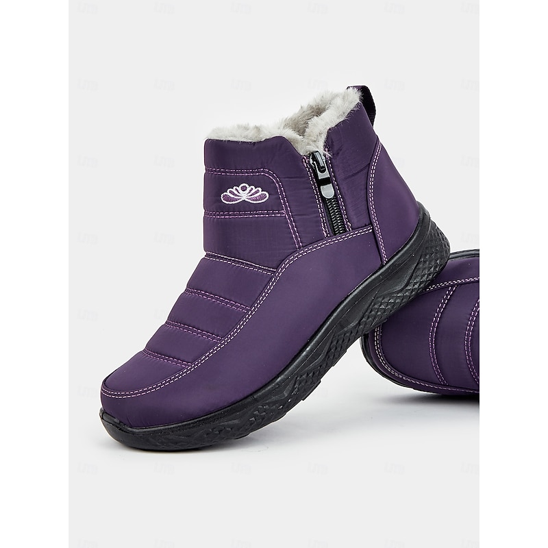 Women's Waterproof Winter Ankle Boots with Faux Fur Lining – Insulated Snow Boots for Cold Weather and Outdoor Activities4