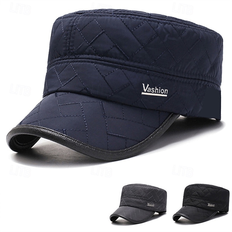 Men's Flat Cap Baseball Cap Sun Hat Black Blue Cotton Embroidered Fashion Casual Street Daily Letter Adjustable Sunscreen Breathable