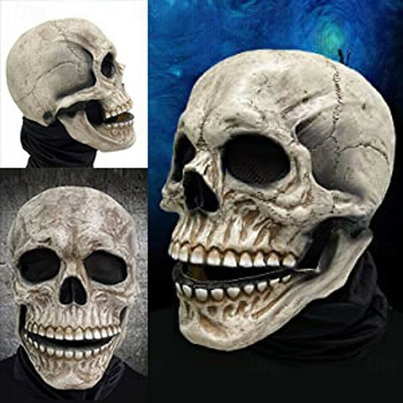 Halloween Full Head Skull Mask Skeleton Mask Halloween Costume Horror Evil Call Of Duty Mask Helmet With Movable Jaw Helmet2