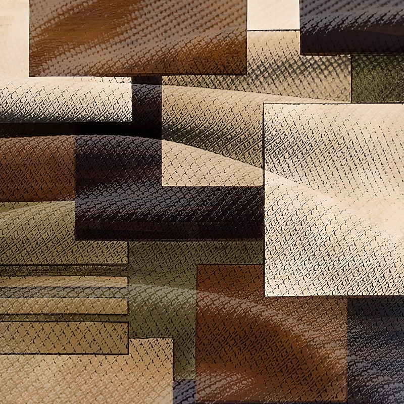 Men's Plaid Waffle Polo Shirts Golf Shirt Long Sleeve Polo Shirts Collared Shirts Vintage Casual Vacation Wear Formal Wear Festival Wear Buttons 3D Print Spring Fall Winter Brown3