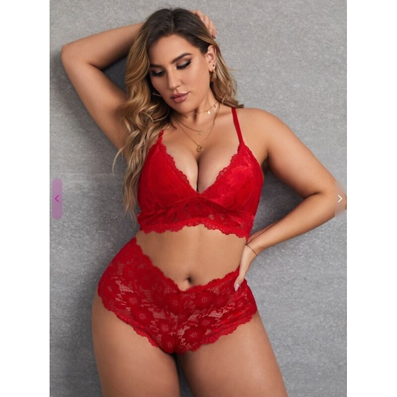 Plus Size Santa Claus Babydoll Lingerie Bra Underwear Women's Christmas New Year Christmas Eve Sexy Adults Party Christmas Bra