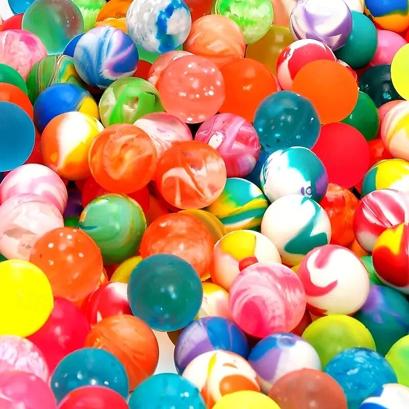 100-pack 100-Pack Premium Non-Feathered Rubber Bouncy Balls Assorted Colors & Patterns for Party Favors Gifts & Halloween Treats4