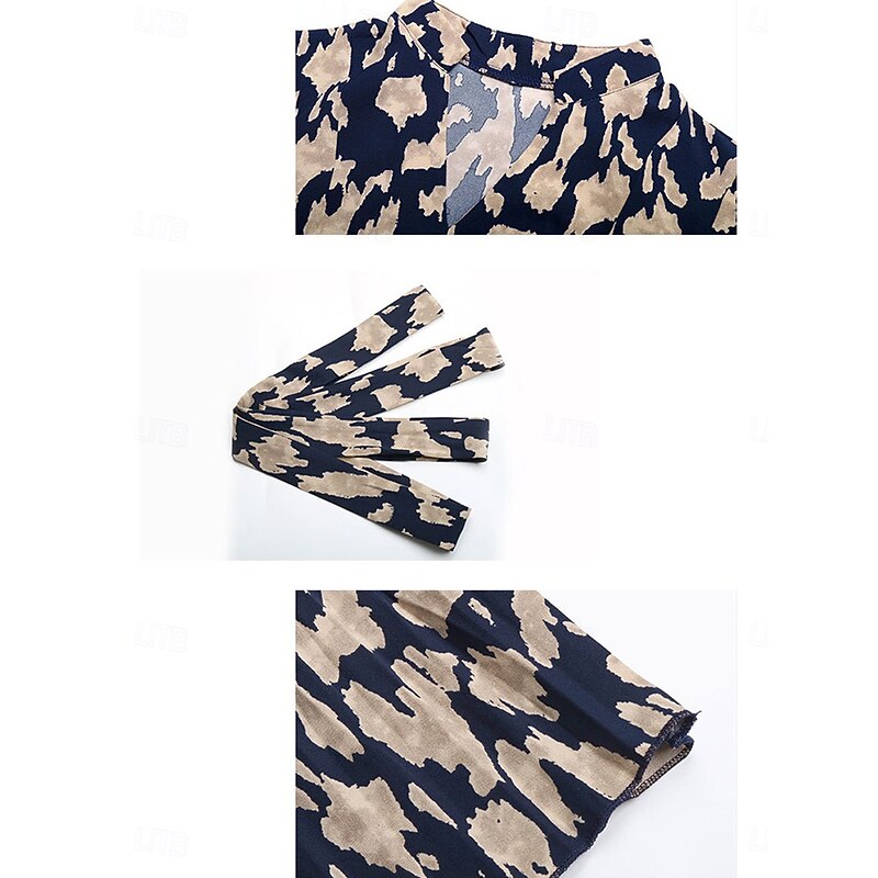 Women's Floral V Neck Midi Dress Long Sleeve Spring Fall3