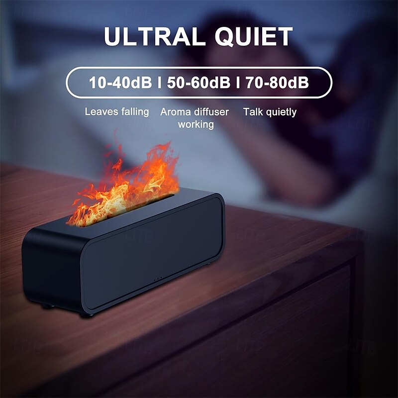 Colorful Flame Air Aroma Diffuser Humidifier Dynamic Fire Flame Sound Pickup Aromatherapy Diffuser for Home Office Room2
