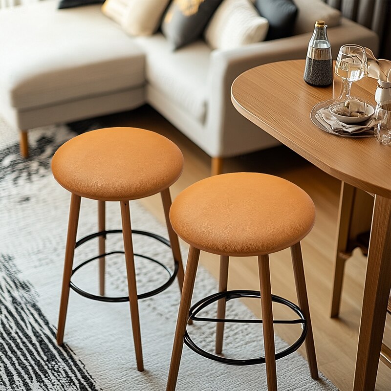 100% Waterproof Round Stool Seat Cushion Leather Soft Cushion Restaurant Chair Card Seat Round Stool Bar Counter Round Chair Cushion4