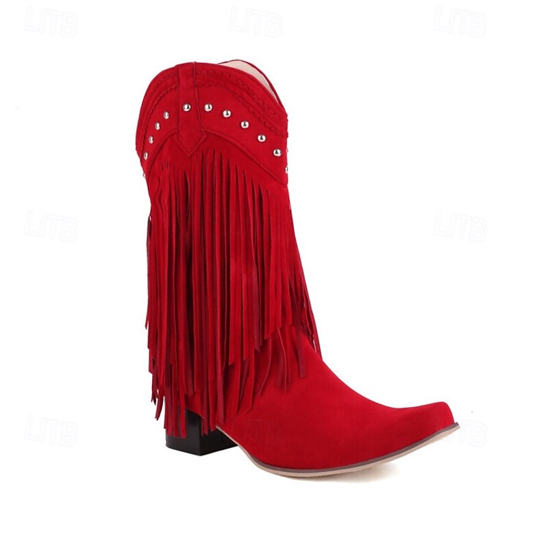 Retro Vintage Hippie 1970s Shoes Western Boot Hippie West Cowboy Tassel Fringe Fancy Dress Men's Women's Carnival Masquerade Vacation Party / Evening Daily Wear Adults' Shoes4