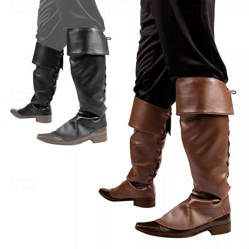 Retro Vintage Medieval Masquerade Gaiters Shoe Cover Fancy Dress Men's Unisex Celtic Pirate Royal Carnival Masquerade Performance Party Stage Adults' Shoe Cover