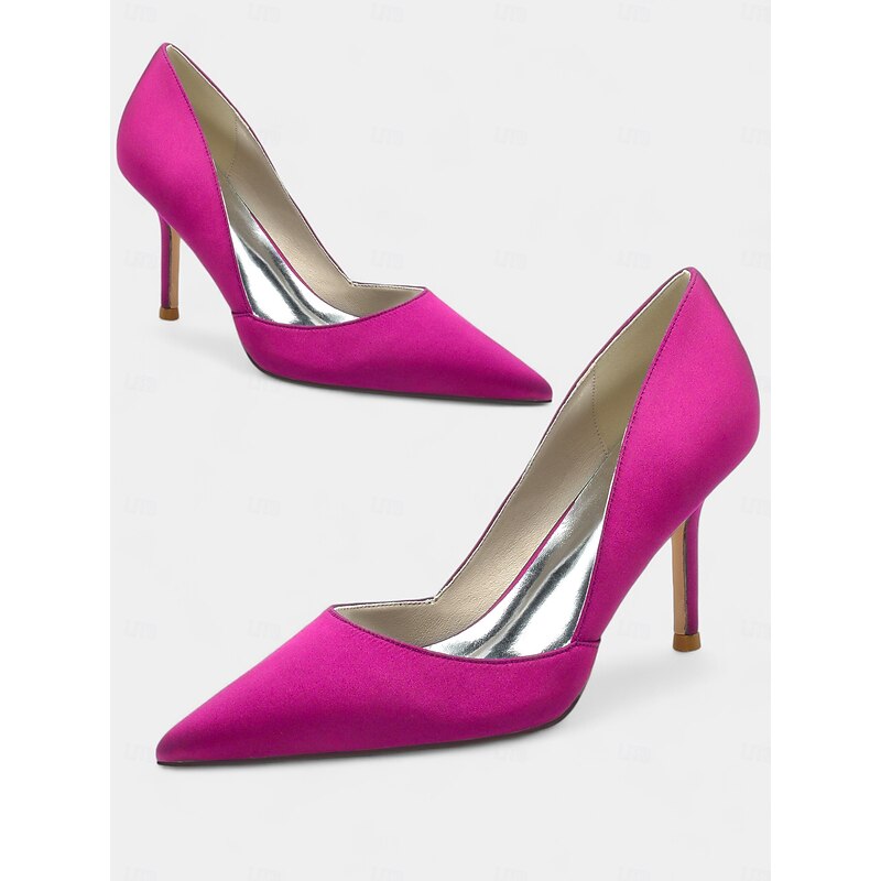 Women's Satin Pointed-Toe Stiletto Heels - Elegant High Heels for Evening Events, Parties, and Weddings4