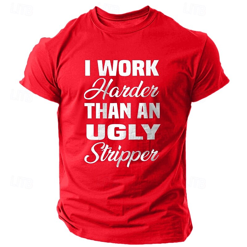 Men's Letter Printed Funny T Shirt Tee Top 100% Cotton Short Sleeve Graphic Shirt Black Red Army Green Comfortable Tee Festival Fashion Designer Clothing3