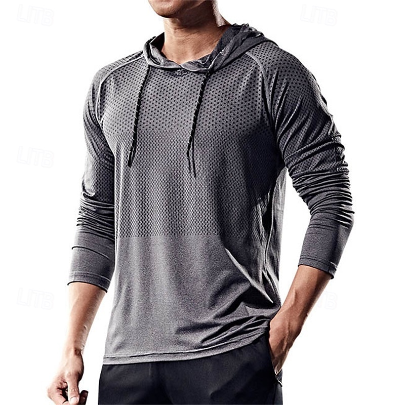 Men's Running T-Shirt Running Shirt Reflective Strip Long Sleeve Tee Tshirt Casual Athleisure Fall Solid Colored Windproof Breathable Gym Workout Walking Jogging Sportswear Activewear Royal Blue Dark2